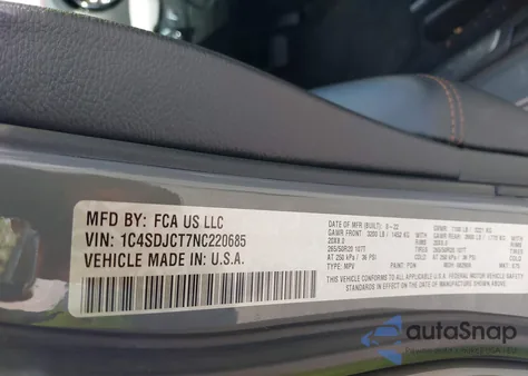 2022 Dodge Durango R/T Awd from USA, damaged, VIN 1C4SDJCT7NC220685